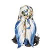 Foulards Fleur Écharpe Femmes Fille Mode Carré Châle Étole Faux Soie Foulard 35"