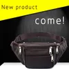 Sacs de taille Men Sac en cuir Multi-poche et plusieurs courts-glissières Réglable Fanny Pack Shopping Téléphone