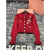 Women's Knits & Tees Mm Home Autumn/winter Bubble Sleeve Sweater Cardigan Heavy Industry Knitted Fashion Versatile Sweet Letter Embroidery Nail Diamond