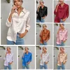 Blusas femininas 2024 primavera polo colarinho aberto botão leopardo padrão jacquard mulheres camisa temperamento commuter feminino blusa de manga comprida