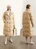 Amii minimalizm w dół kurtka kobiety Zima zagęszcza ciepła solidna moda mody, długie ubrania kołnierza 12270486 231229