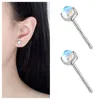 Stud Earrings Classic Moonstone For Girls Piercing Accessories Top Quality S925 Sterling Silver Women Jewelry 6mm 5MM