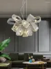 Chandeliers Modern Fish Scale Pattern Elegant LED Chandelier Lighting For El Lobby Villa Living Room Bedroom