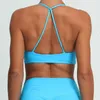 Kvinntankar korsar backless sport Bras Naked Yoga Vest Gym Fitness Quick Dry Running Clothing Girls Thin Strap Tank Top med PAD2024