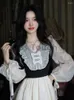 Robes décontractées Automne Dentelle Vintage Robe de fée Femmes Patchwork Y2K Party Mini Femme Mode coréenne One Piece Kawaii 2024