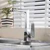 Robinets de cuisine en laiton, robinet de lavabo finition chromée, robinets mélangeurs d'eau froide rotatifs à 360 degrés, qualité supérieure, poignée unique carrée