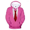 Herenhoodies Zwart Roze Print Serie Verkoop 3D Sweatshirt Digitale Straatsport Mode Trend Hoodie