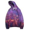 Felpe con cappuccio da uomo Colorato Universo Galaxy Luna Nube Pianeta Stampa 3D Felpa con cappuccio da uomo Unisex Stile Harajuku Abbigliamento Tuta Pullover S-6XL