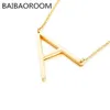 whole Fashion Letter Necklaces Pendants alphabet Gold Color Stainless Steel Choker Initial Necklace Women Girl Jewelry Collier275Q