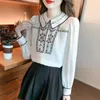 Women's Blouses Chiffon Embroidery Shirt Loose Vintage Fashion Spring/Summer Clothing Long Sleeves Women Tops YCMYUNYAN