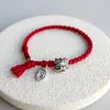 Charm Bracelets 1PC Handmade Lucky Couple Red String With Golden Beads Chinese Zodiac Year Accessories