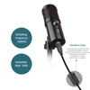 Microfoons Gaming RGB-opnamemicrofoon met verstelbare armstandaard USB-desktops condensatormicrofoon voor podcasting streaming YouTube