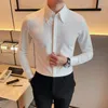 Koszule męskie jesienne sukienka z długim rękawem dla mężczyzn odzież 2024 Wszystkie dopasowanie Slim Fit Business Blouse Homme Formal Wear Tuxedo 5xl