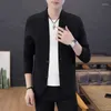 Męskie swetry Slim Fit with Pockets Cardigan Clothing Knit Sweter Mężczyzna zwykły kolor Solid Kolor luźne 2024 Trend x Spring Autumn Botton