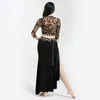 Stage Wear Belly Dance Top Skirt Set Performance Long Suit Carnaval Disfraces Sexy Women Leopard Fantasias Adulta Costume