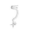 Stud Earrings Cubic Zirconia-Encrusted Four-Aeng Star Ear Clip Piercing Fashion Pearl Bone Temperament Accessories Female