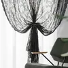 Curtain Simple Tear Resistant Floral Patterned Black Lace Sheer Extra Soft Easy Installation Tulle Home Supplies