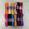 Roupas étnicas 12 PCS / 1 dúzia de mulheres africanas Nigéria Hijab cachecol muçulmano bordado sólido headtie lantejoulas dubai islâmico musulman cachecóis