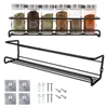 Armazenamento de cozinha 2pcs Camada única Spice Jar rack de metal pendurado prateleira organizadora prateleira de tempero na parede para restaurante em casa