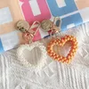 New Fashion Faux Pearl Keychain Women Girl Cute Mini Heart Key Chain Car Key Ring Holder Bag Charms Jewelry