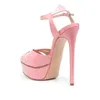 Dress Shoes 2024 Summer Style Women's High Stiletto Heel Peep Toe Fashion Sandals One Line Buckle Waterproof Table