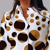 女性用ブラウス快適でカジュアルな大型秋の冬の長袖ボタンカラーシングル胸シャツ