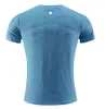LL-854 Mens Yoga Outfit Gym Tshirts Summer Exercise Fitness Wear Sportwear Running Trainer Short Sleeve Shirts Outdoor Tops Breathable Fast Dry