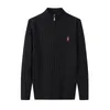 Pull pour hommes senior Designer Marque pour hommes POLO Pony Broderie exquise, Cachemire respirant et chaud mélangé Demi-fermeture à glissière Pull décontracté pour hommes