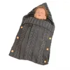 Cobertores 70/35cm bebê swaddle envoltório quente crochê malha nascido infantil saco de dormir swaddling cobertor sacos de dormir
