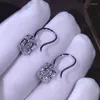 Dangle Earrings Drop Luxury Jewelry Cute 925 Sterling Silver T Shape Cubic Zirconia CZ Eternity Women Wedding Earring Hook