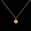 Pendentif Colliers Classique En Acier Inoxydable Couleur Cristal Yeux Disque Collier Pour Femmes Charme Bijoux