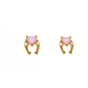 Boucles d'oreilles 4 pièces Ins créatif Zircon Cowgirl rose botte de Cowboy pour femmes filles mode bijoux cadeau