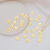 Collares colgantes ALLME Delicado 14K Chapado en oro Cobre Brillante CZ Cubic Zirconia 26 Letras Gargantillas de monedas cuadradas para regalo de mujer