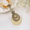 Hänge halsband Böhmen halsband färgglada naturstenpärlor kedja vintage smycken mode för kvinnor vatten droppe pärla