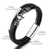 Charm Bracelets Fashionable Stainless Steel Anchor Leather Bracelet Men's Multilayer Cowhide Braided Lovers Gift