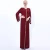 カジュアルドレスファッションエレガントなパールドレスイスラム教徒のアバヤ女性服のための長袖七面鳥春と秋のアバヤ