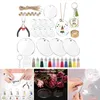 Keychains 74Pcs Transparent Acrylic Keychain Tassel Pendants Charms Keyrings DIY Projects And Jewelry Making Accessories S