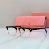 디자이너 선글라스 여성 Mui Mui 선글라스 유럽계 미국인 뉴 안경 눈썹 금속 활주로 스타일 고품질 광학 프레임 사용자 정의 가능한 렌즈 안경
