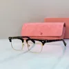 مصمم نظارات شمسية نساء Mui Mui Sunglasses European American New Eyeglasses Brow Metal Runway Style عالي الجودة من العدسات القابلة للتخصيص