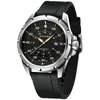 ساعات المعصم Sapphero Mens Watches Wristwatch Silicone Quartz Date Clock Watchproof Watch for Men