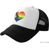 Gay Pride Progress Bandiera arcobaleno Amore Cuore Cappello Transgender LGBT Berretto da baseball Arcobaleno Gay Pride Denim Cap