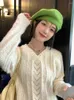 Berets moda malha boina menina chapéus outono inverno estilo acessórios hipster pintor chapéu para mulheres bonnet estilo britânico vintage boné