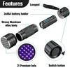 Flashlights Torches UV Black Light 21 LED Detector For Dog Pet Urine Handheld Torch Stains