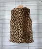 Pelliccia da donna 2024 autunno inverno moda stampa leopardata gilet sintetico donna scollo a V senza maniche giacca lunga calda cappotti da donna