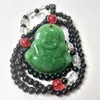 Pendant Necklaces 2024 Retro Buddha Green Jade Necklace Ethnic Religion Sweater Accessories Wholesale