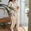 Dames nachtkleding WEIRDO Pyjama Dames Herfst en winter Lange mouw Flanel Verdikt Thermisch pak Koraalfleece Schattig Prinses Sle Zoet