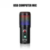 Microfoons Gaming RGB-opnamemicrofoon met verstelbare armstandaard USB-desktops condensatormicrofoon voor podcasting streaming YouTube