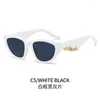 Occhiali da sole Cat Eye Donna Moda Lusso Designer originale Metallo Nuvole Onde Occhiali da sole Lady Lente riflettente Gafas De Sol UV400