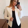 Kadınlar Suits Kadınlar İnce Beyaz Blazers Sonbahar 2024 Kadın Yaz Blazer Uzun Kollu Açık Dikiş Ol kadın İnce Katlar Femme Bayanlar Siyah Tops