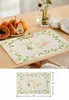 Table Mats Flower Star Easter Linen Kitchen Dining Decor Accessories 4/6pcs Placemat Heat Resistant Tableware Mat